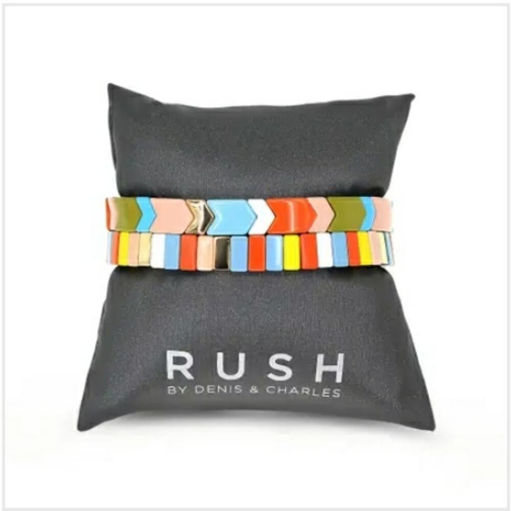 ✨ Rush by Denis & Charles Chevron Bracelet Set – Miyuki Beads – NWT ✨